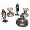 Image 1 : Dish lid (670), salt & pepper shaker (C-17) & pewter candle holders