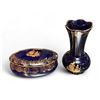 Image 1 : Vintage Limoges dish & Limoges castel vase w/ 22k gold inlays