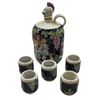 Image 1 : Vintage Ceramic decanter w/ 5 shot glasses - Pintado a mao - Made in Brazil