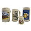 Image 1 : 4 pc - German Oktoberfest Beers Steins, small beer stein & Ceramarte Brazil Swiss stein