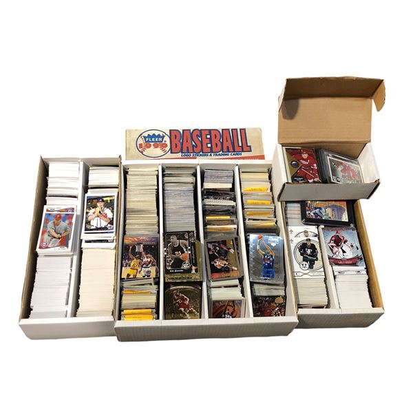 Large group of assorted vintage collectible basketball/ hockey & baseball trading cards