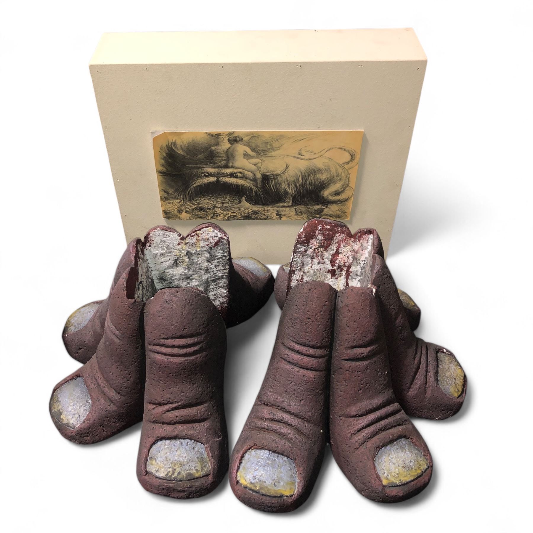 Group of 3 pieces including Styrofoam props of Monster feet and a ...