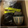Image 2 : Group lot of boxes containing fur fabric pieces and misc. ropes that were used as props on a scary s
