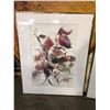Image 2 : Group lot of pictures, large circular modern picture (54" D) and 2 floral print (x1 by P. Service Ne