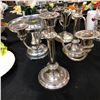 Image 2 : Group lot of metal candle holders and cake displays, matching candle holders made by Waterford in It