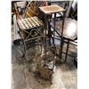 Image 2 : Group lot including metal chair, wooden stools and flower pot