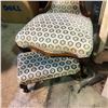 Image 2 : Vintage chair and ottoman - Solid wood w/ claw feet