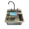 Image 2 : Rolling stainless steel dolly (36x24x34") w/ stainless steel sink from set dec