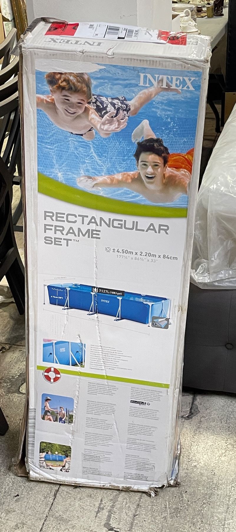 Intex rectangular frame above ground swimming pool - 177x86x33