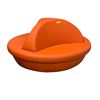 Image 2 : Large orange leather 3-way couch - 65"D x 36"H