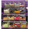 Image 1 : Group of 16 candy display containers w/ assorted candy / scoops / tongs