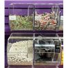 Image 2 : Group of 16 candy display containers w/ assorted candy / scoops / tongs