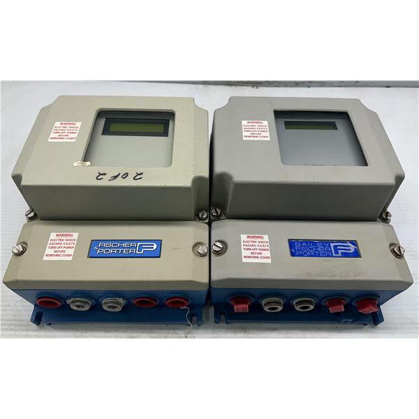 Lot of (2) Fisher Porter Magnetic Flowmeters #50XM13BXAD11AAAC225 / #50XM13NXKD11AAHC221