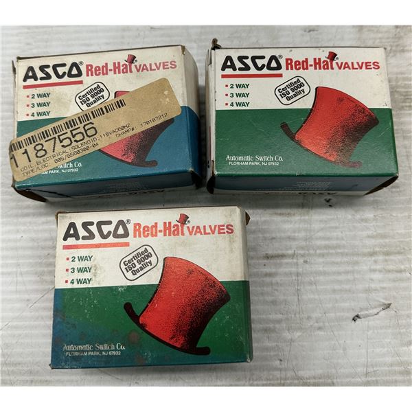 (3) Asco Red Hat #266-447-1/D 120/60-110/50 Solenoid Coils