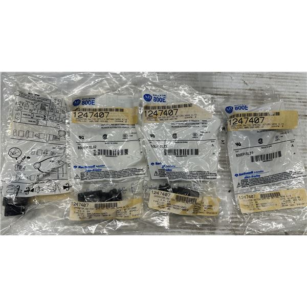 (4) Allen Bradley #800EP-SL32 Spring Return Selector Switches