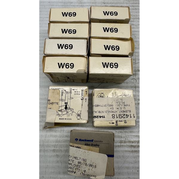 Lot of (11) Allen Bradley #W69 Thermal Overload Heater Relay Elements