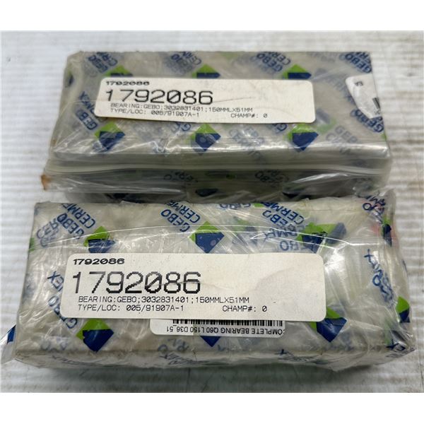 (2) GEBO #03032831401 Bearings