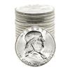 Image 1 : Roll of (20) Brilliant Uncirculated 1963 Franklin Half Dollar Coins