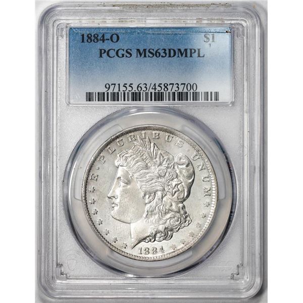 1884-O $1 Morgan Silver Dollar Coin PCGS MS63DMPL
