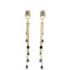 Image 1 : 18KT Yellow Gold 4.29 ctw Moonstone, Sapphire, and Diamond Dangle Earrings
