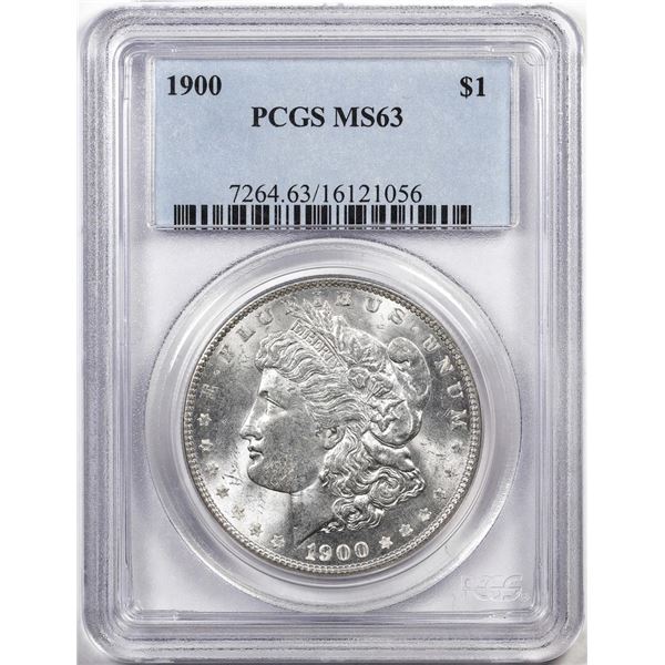 1900 $1 Morgan Silver Dollar Coin PCGS MS63