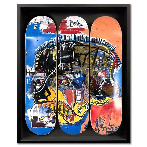 Basquiat (1960-1988) "Skull" Limited Edition Mixed Media on Board