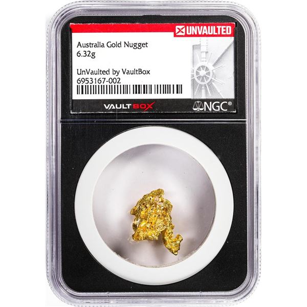 6.32 Gram Australia Gold Nugget NGC Vaultbox Unvaulted