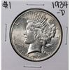 Image 1 : 1934-D $1 Peace Silver Dollar Coin