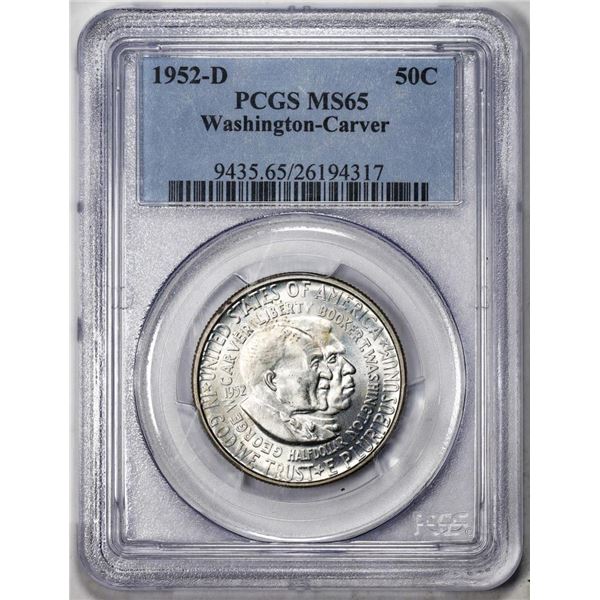 1952-D Washington-Carver Commemorative Half Dollar Coin PCGS MS65