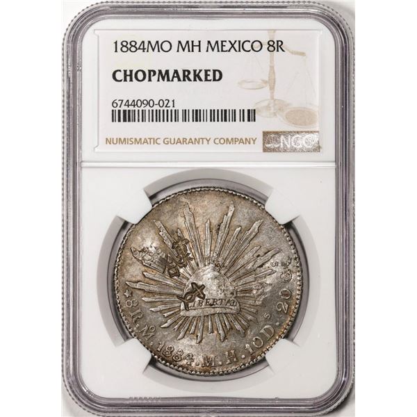 1884MO MH Mexico 8 Reales Silver Coin NGC Chopmarked