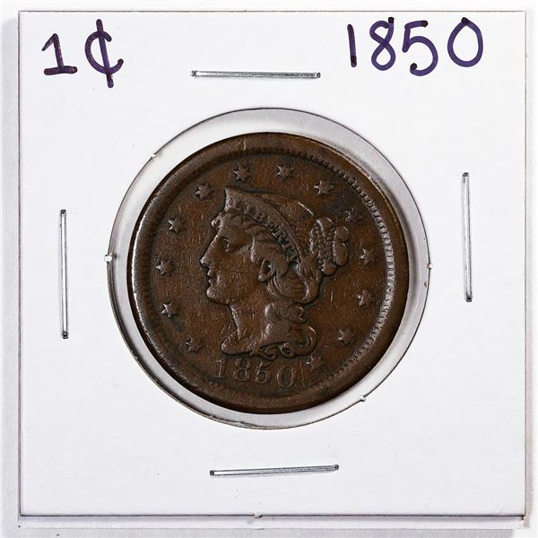 1850 Braided Hair Large Cent Coin