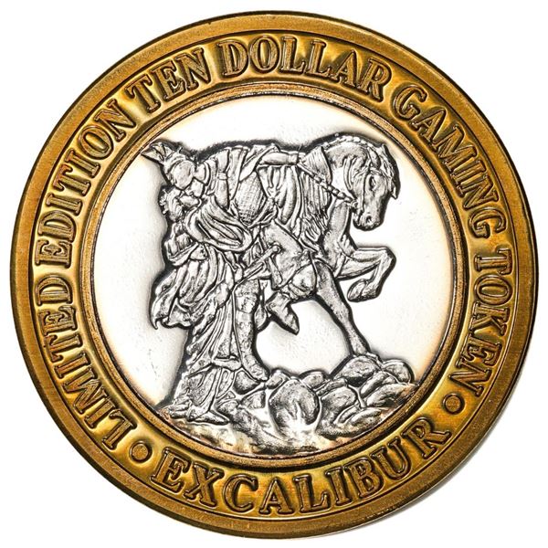 .999 Fine Silver Excalibur Las Vegas, Nevada $10 Limited Edition Gaming Token