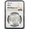 Image 1 : 1883 $1 Morgan Silver Dollar Coin NGC MS65