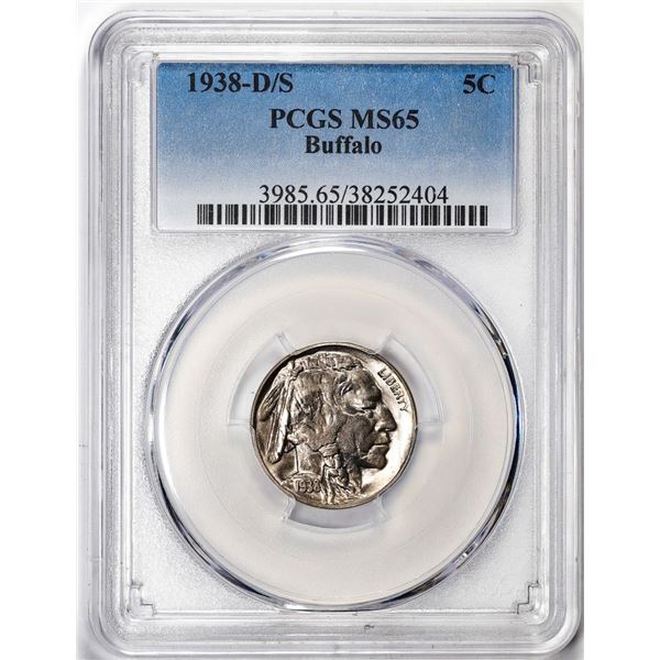 1938-D/S Buffalo Nickel Coin PCGS MS65