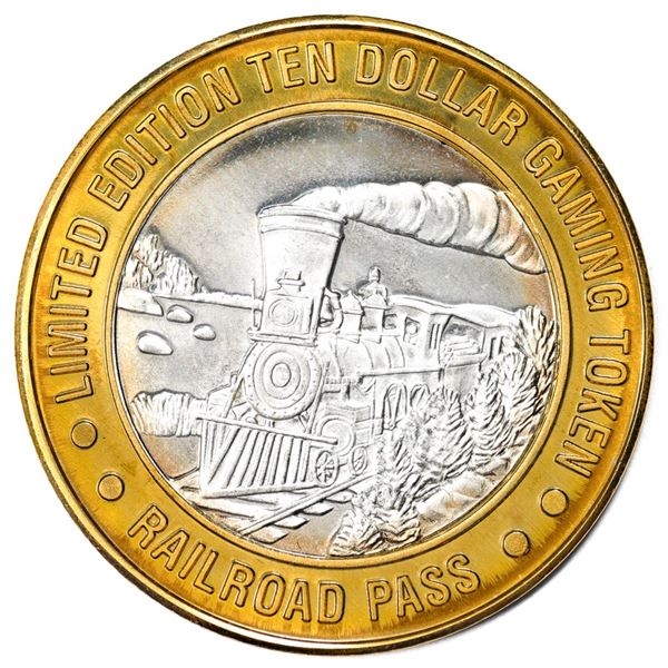 .999 Silver Railroad Pass Casino Henderson, Nevada $10 Limited Edition Gaming Token