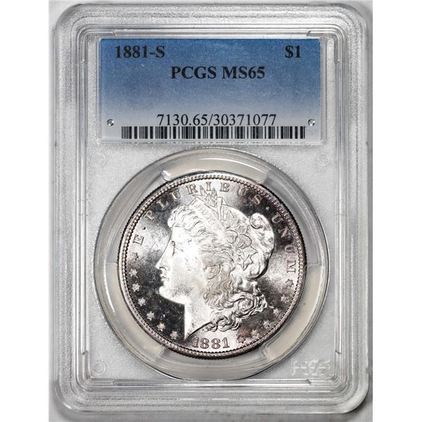 1881-S $1 Morgan Silver Dollar Coin PCGS MS65