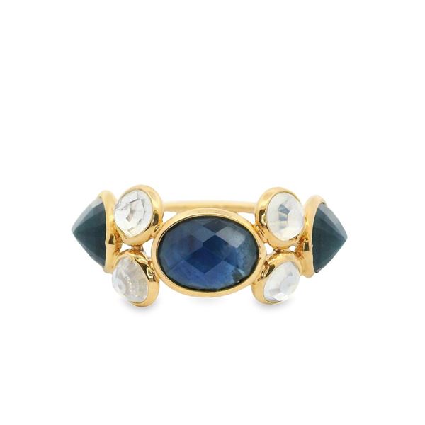 18KT Yellow Gold 2.20 ctw Sapphire and Moonstone Ring