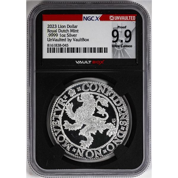 2023 Netherlands Proof Lion Dollar Silver Coin NGCX Proof 9.9 Ultra Cameo VaultBox
