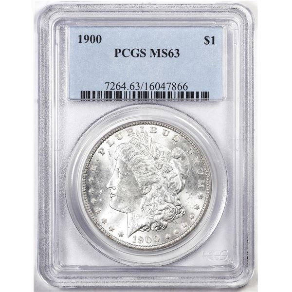 1900 $1 Morgan Silver Dollar Coin PCGS MS63