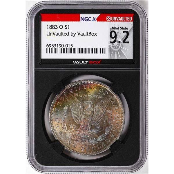 1883-O $1 Morgan Silver Dollar Coin NGCX Mint State 9.2 VaultBox Amazing Toning
