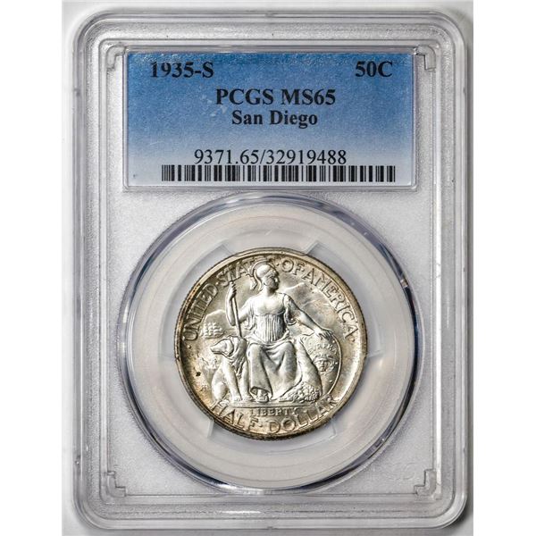 1935-S San Diego Commemorative Half Dollar Coin PCGS MS65
