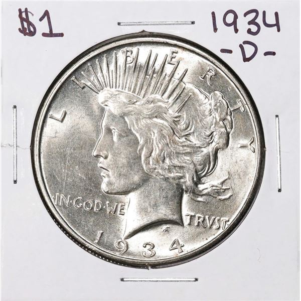 1934-D $1 Peace Silver Dollar Coin