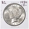Image 1 : 1934-D $1 Peace Silver Dollar Coin
