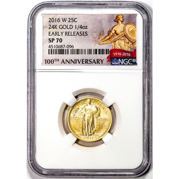 2016-W Standing Liberty Quarter Dollar Gold Centennial Commemorative Coin NGC SP70 Early Releases
