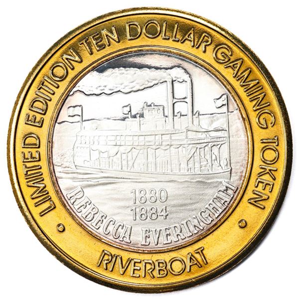 .999 Silver Riverboat Reno, Nevada $10 Casino Limited Edition Gaming Token