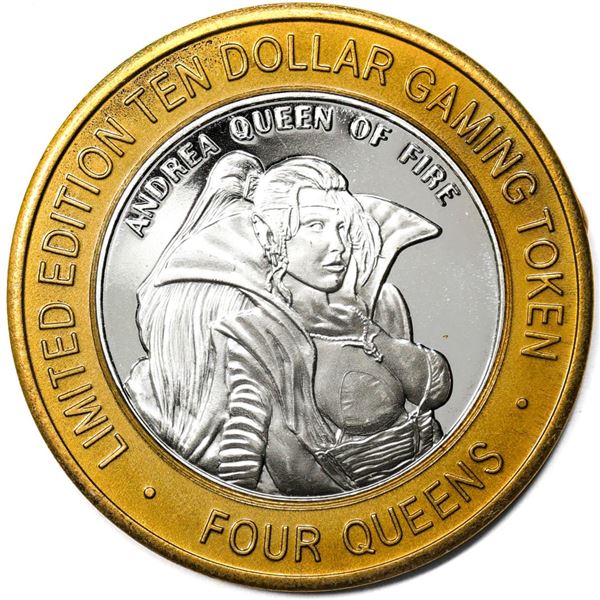 .999 Silver Four Queens Casino Hotel Las Vegas $10 Limited Edition Gaming Token
