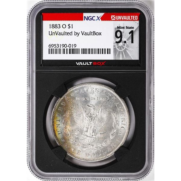 1883-O $1 Morgan Silver Dollar Coin NGCX Mint State 9.1 VaultBox Great Toning