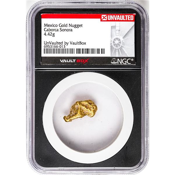 4.42 Gram Caborca Sonora Mexico Gold Nugget NGC Vaultbox Unvaulted