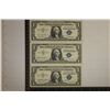 Image 1 : 3-$1 SILVER CERTIFICATES 1957 , 1957-A CRISP UNC &