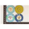 Image 1 : 4-$1 PLASTIC CASINO GAMING TOKENS: FLAMINGO,